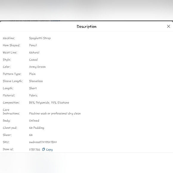 Women's Bodycon Basic Dress Slim Fit Shein size 12 (0XL) - Picture 5 of 5
